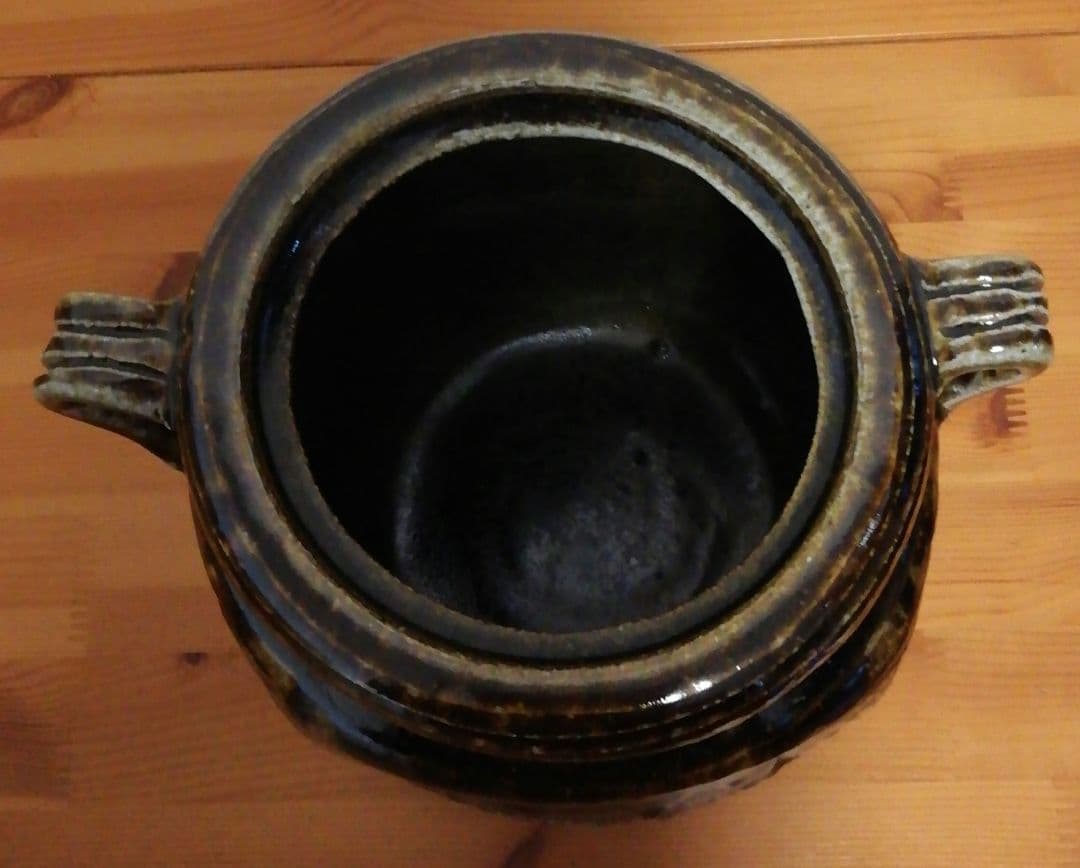 小島喜昭作　唐津焼　耳付　福の神　水指　共箱　茶道具