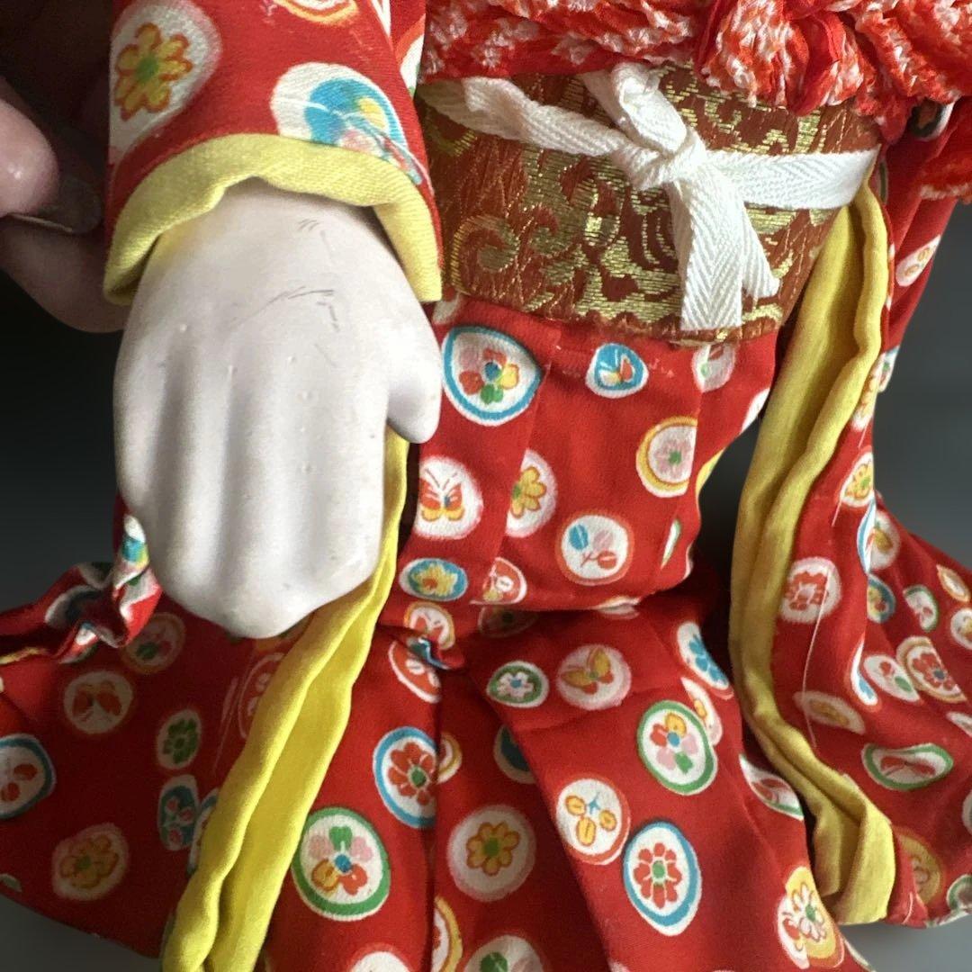 お値下げ❣️市松人形 赤と黄色の着物