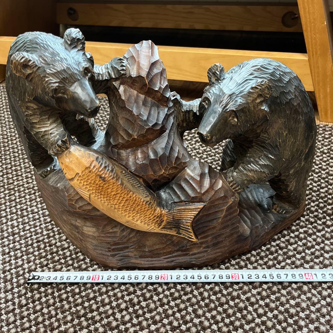 北海道　木彫り熊　親子熊　美品　民芸品