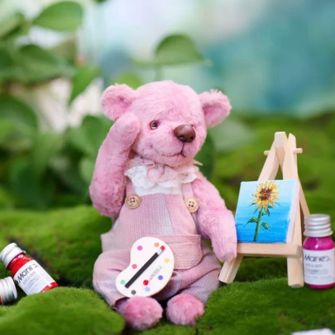 上機嫌なお絵描きくまさん ぬいぐるみ テディベア アーティストベア 海外作家様