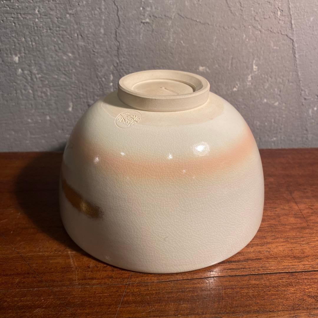 京焼 川添寿楽造 雛絵 桃絵 抹茶碗 清水 茶道具 金彩 骨董品 季節物