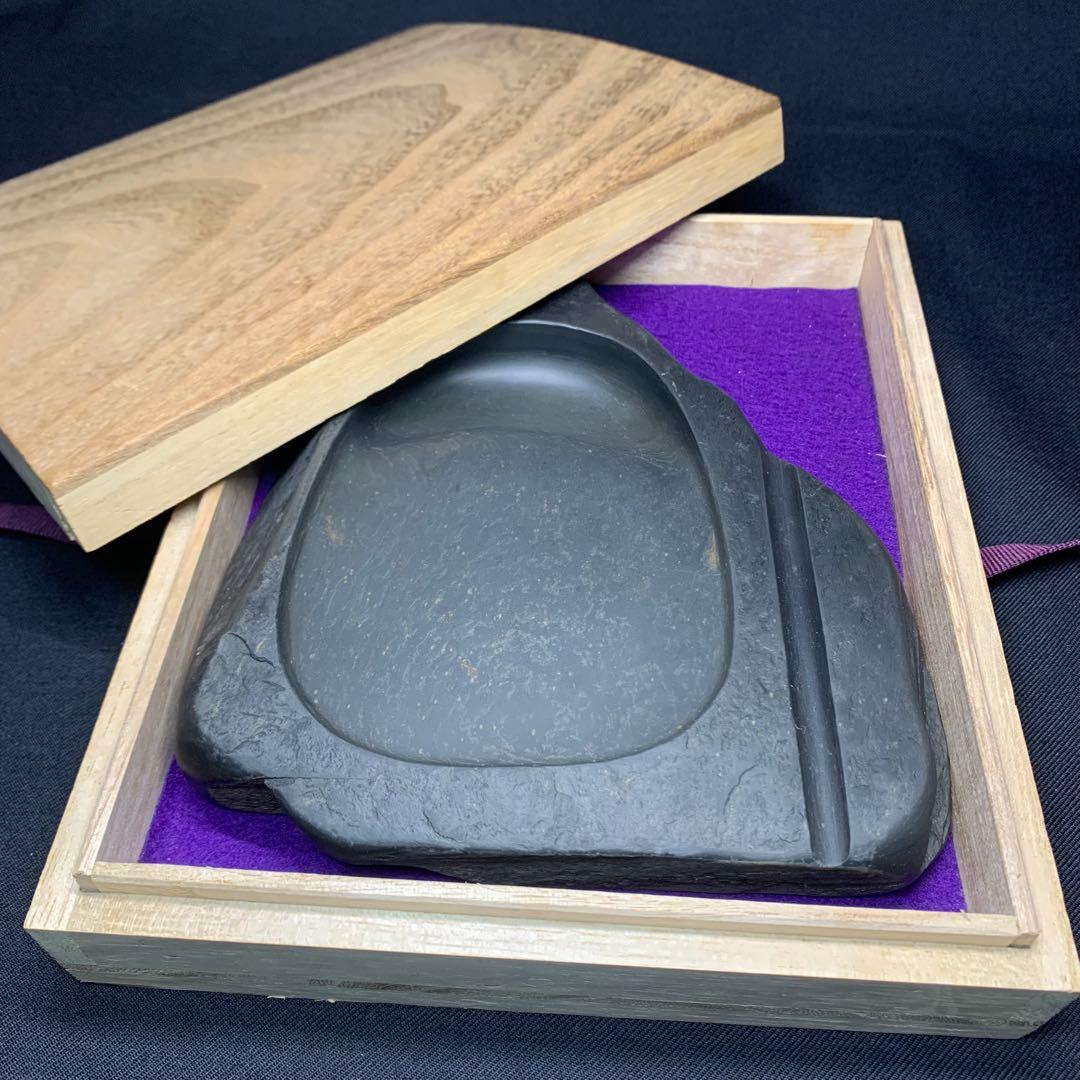 K880⭐︎未使用品 福井永昌堂 高島虎班石 硯 福井泰石作 木箱入