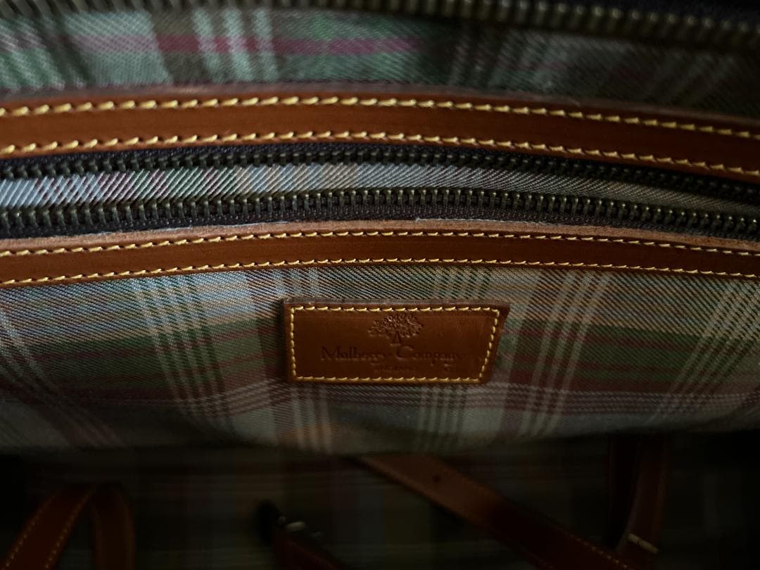 【値下げ】　Mulberryマルベリー　シボ革　レザー　トラベルバックイタリア製