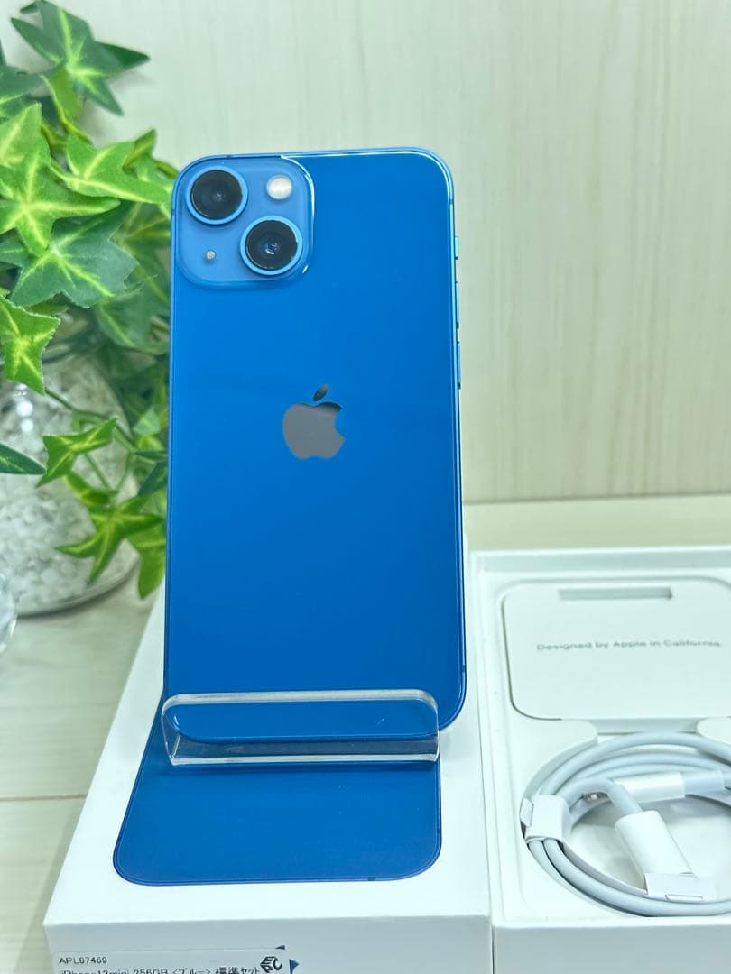 ✅✨美品✨iPhone 13 Mini 256GB ブルー❣️100％