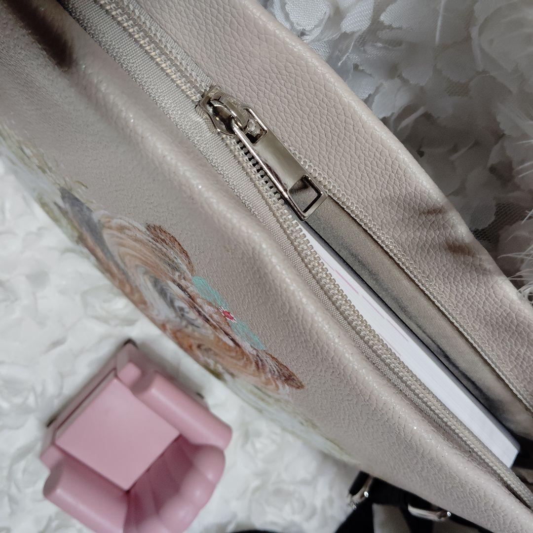 トールペイントヨークシャテリア♥合皮サコッシュ♥ショルダーバッグ薔薇