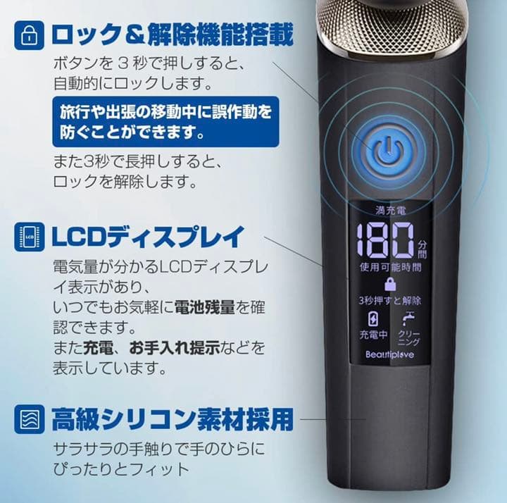 【新品未使用】メンズ 電気シェーバー 髭剃り 3枚刃 回転式