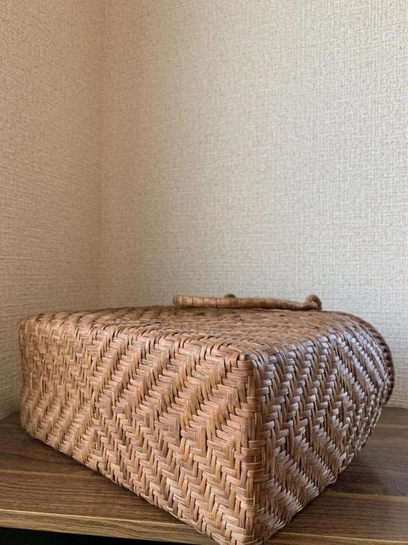 山葡萄　山葡萄かごバッグ　山葡萄籠バッグ　手作り　細ひご　内布あり