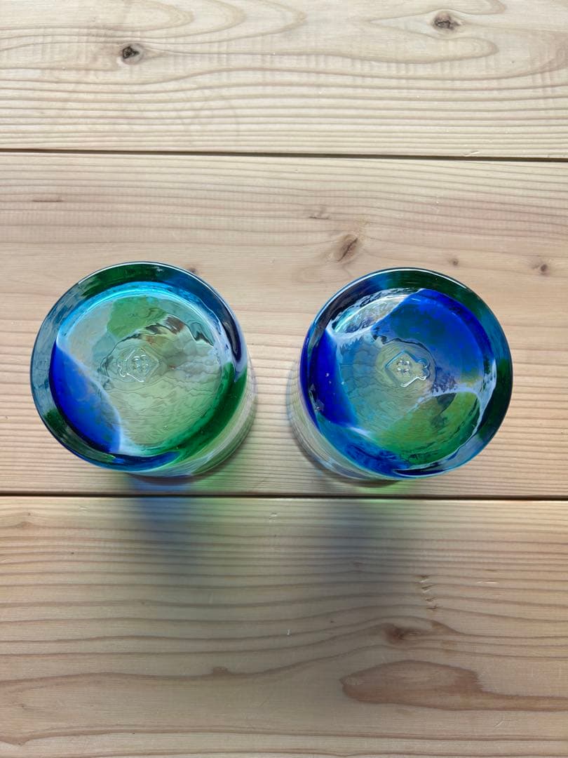 琉球ガラス　グラス2個セット　ペア　未使用