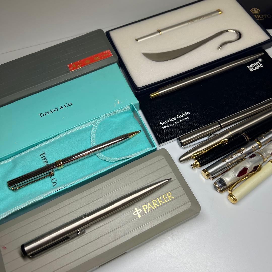 パーカー、ティファニー　万年筆、ボールペン10本　194g 東Y8-0310①