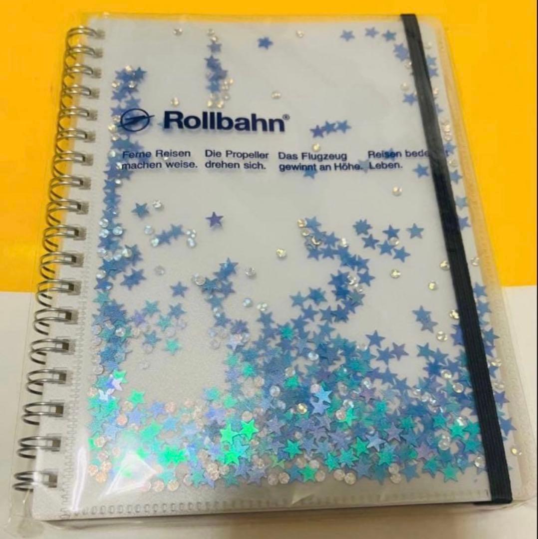 ロルバーンポケット付メモ グリッターライトブルー、ミント、クリーム　3冊L