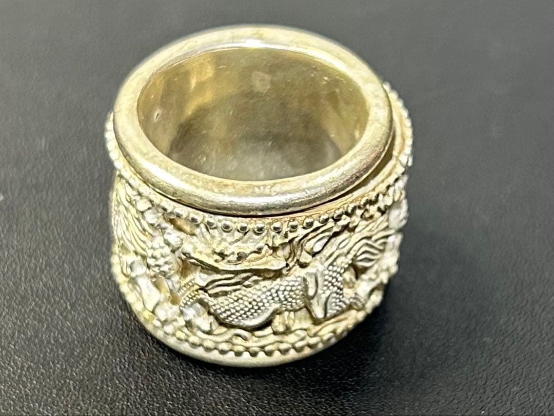 M古物骨董麒麟指輪　　親指リング 旧家蔵出し、骨董品、コレクション、古美術品