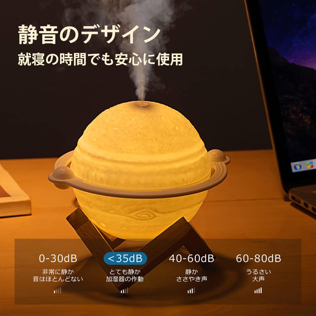 惑星 静音加湿器 ナイトライト 1台3役 惑星加湿器 ライト