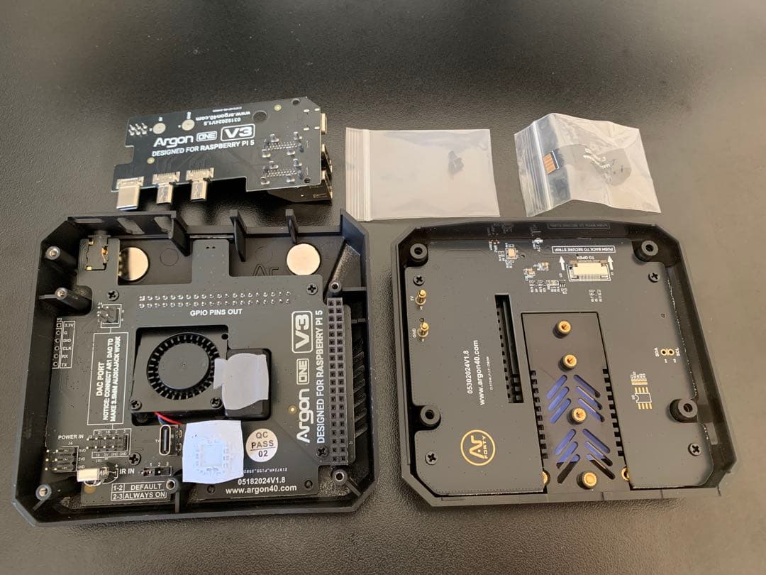 Raspberry Pi 5 16GB RAM 、 Argon40ケース