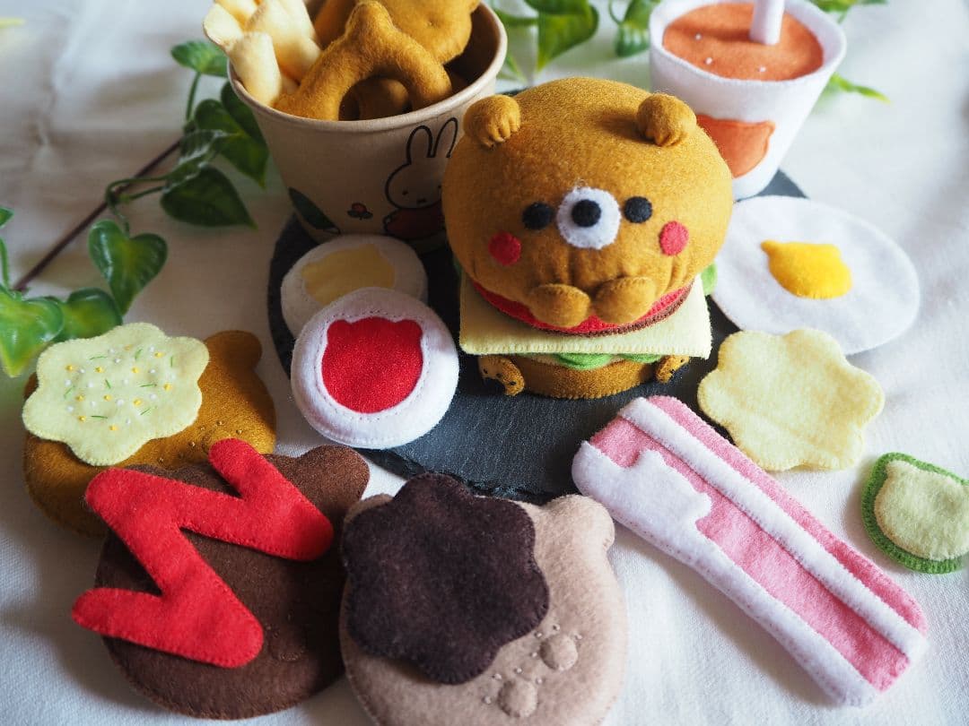フェルトおままごと くまさんハンバーガー
