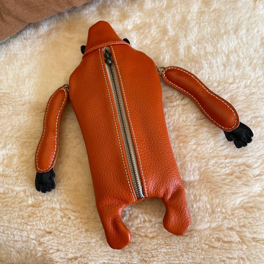 【未使用】　レア　ペンケース　筆箱　ゴリラ　ごりら　本革　レザー　動物