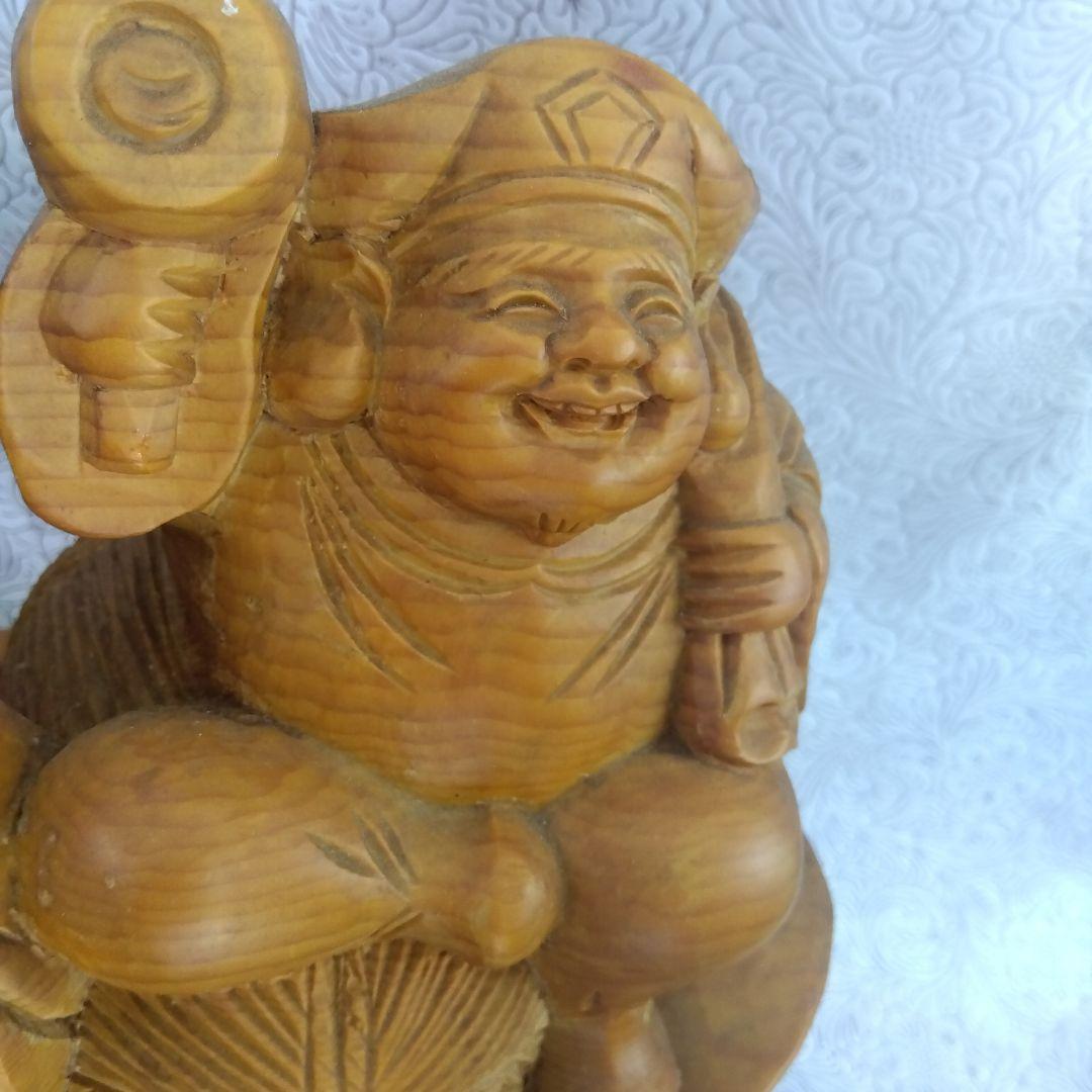龍に乗った七福神　縁起物　中古品　 木製