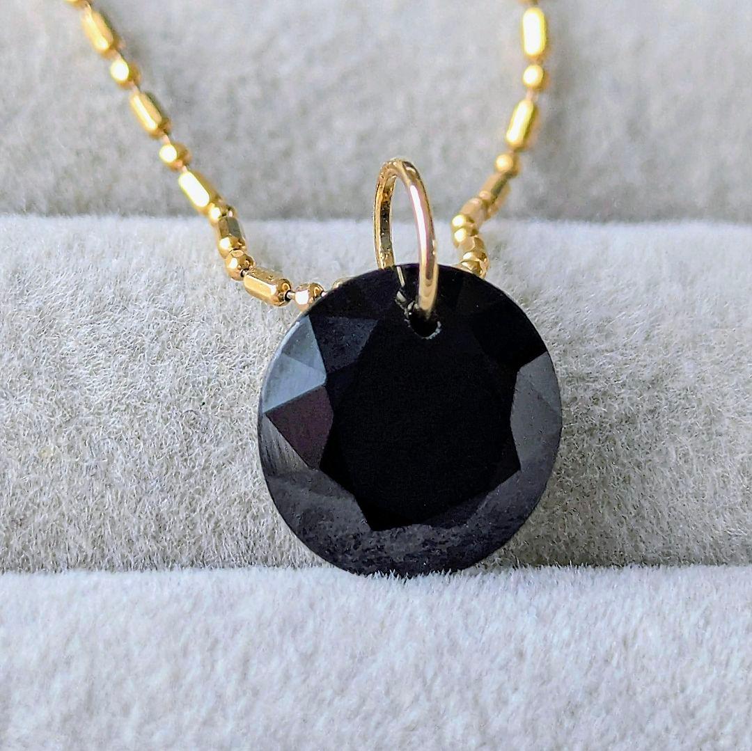 ♢容音♢K18 ブラックスピネル 4.4ct ネックレスチャーム