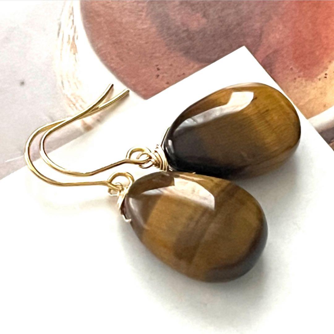 M☺︎ 1点作品☺︎ ロングペアシェイプカーネリアンピアス