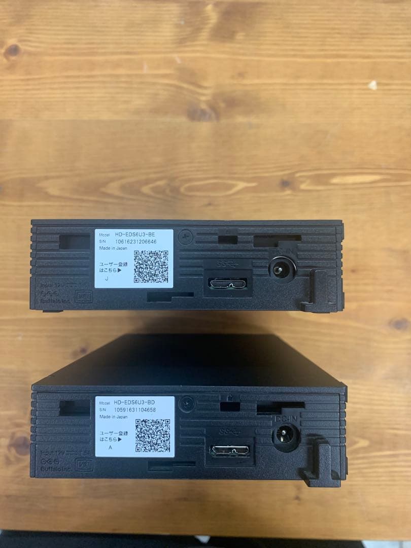 バッファロー 外付けハードディスク HDD 6TB HD-EDS6U3-BE２個
