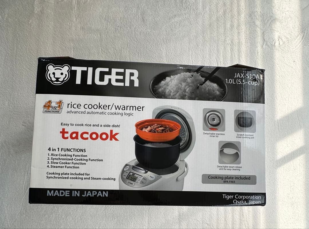 海外用炊飯器 230V～240V仕様 タイガー　5.5合炊き JAX-S10A