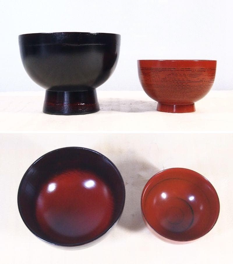 【未使用】秀衡塗 丸三漆器 曙ぼかし 合鹿椀 大椀/雑煮椀/煮物椀/丼椀 食器