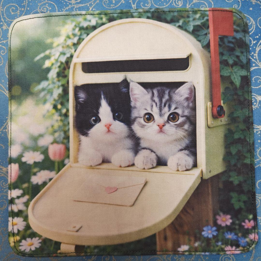 チョコ　ハンカチ　ねこちゃん柄　ハンドメイド3/11