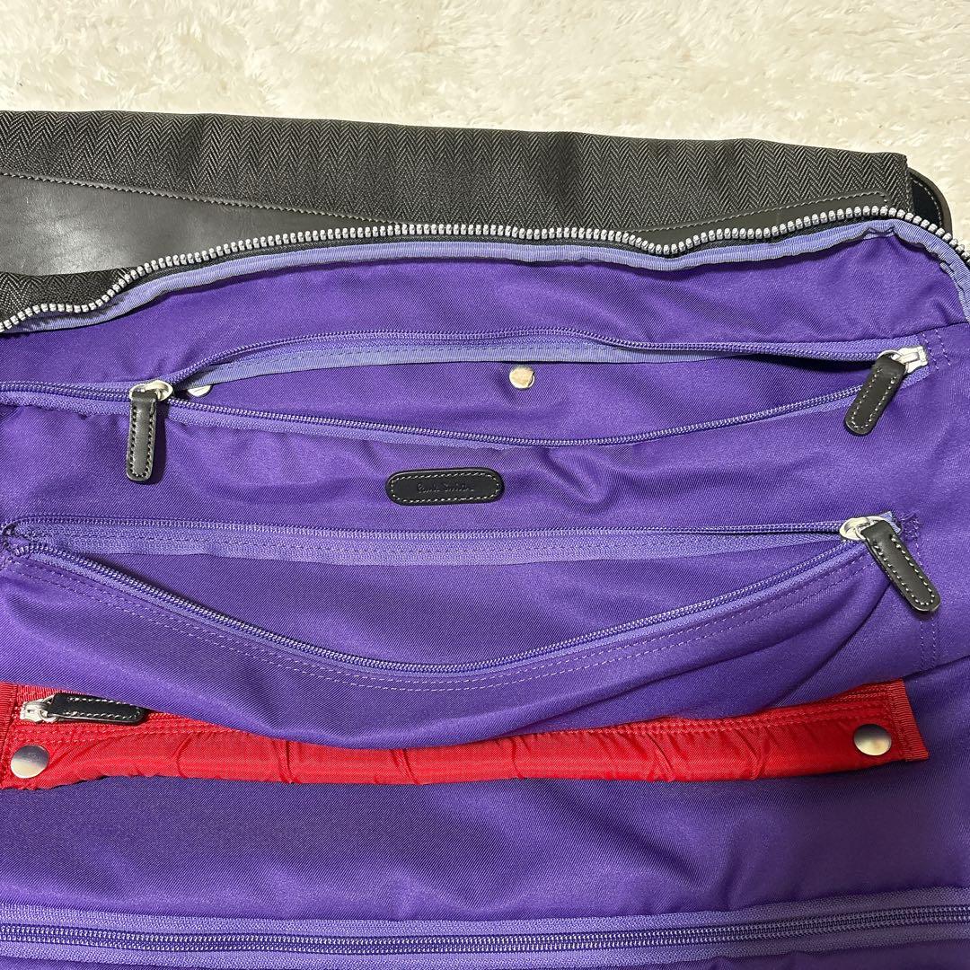 【美品】Paul Smith ガーメントバッグ 2WAY ブラック ヘリンボーン
