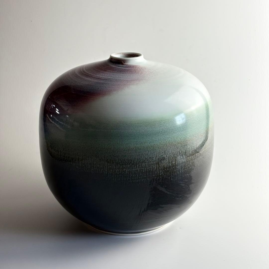 日展特選陶芸作家 有田焼 前田泰昭 辰砂 花瓶骨董 花器 花入 生花 壷