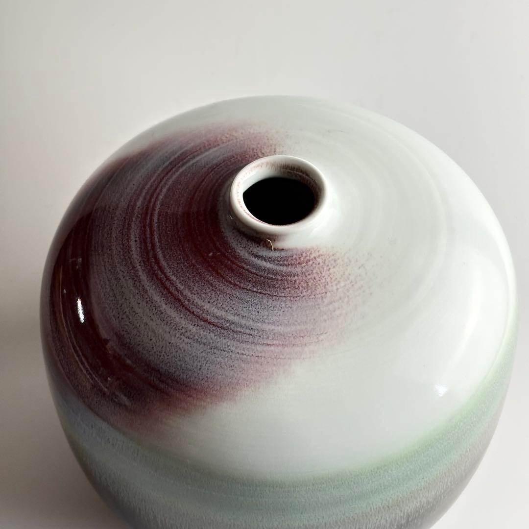 日展特選陶芸作家 有田焼 前田泰昭 辰砂 花瓶骨董 花器 花入 生花 壷