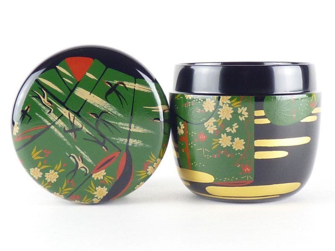 西村宗幸「即中斉好写 誰が袖蒔絵 大棗」共箱 幅 木製 茶道具 金蒔絵