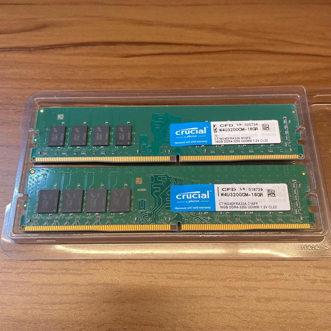 〈crucial〉DDR4 3200MHz 16GB×2（32GB）