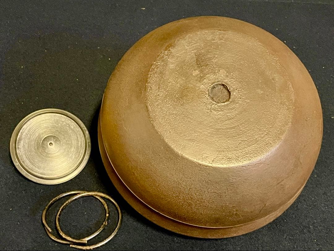 割引❣️【未使用 美品】「母」 畠春斎 独楽釜 釜鐶 共箱 黄布（103D①）