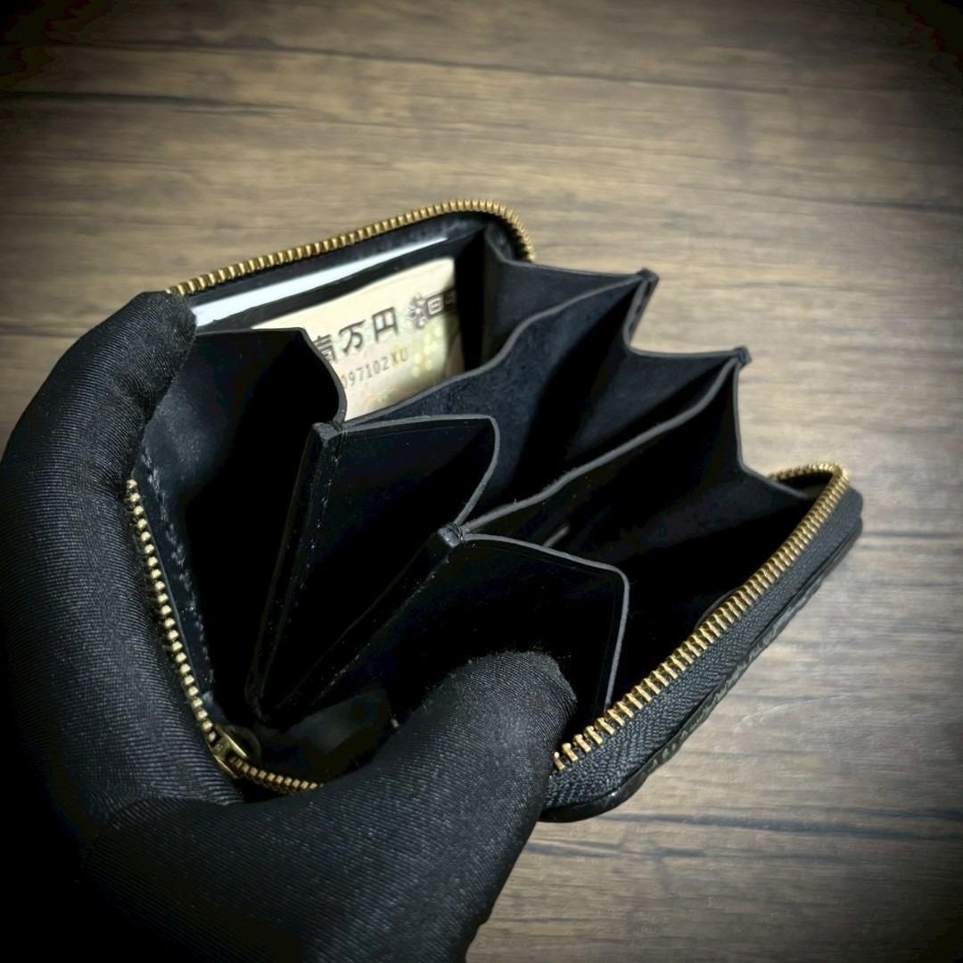 総手縫い スタースティングレイ ミニ財布 ガルーシャ ブラック 黒 ケース