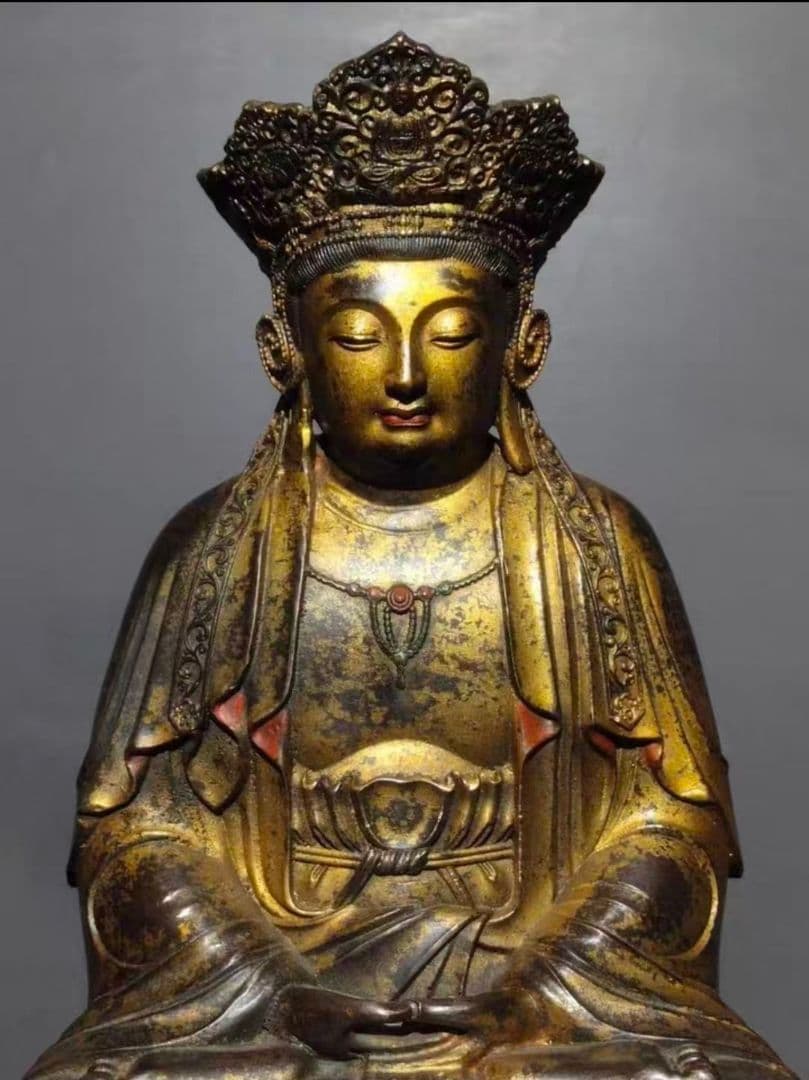 中国古美術『旧蔵盧舎那仏像』純銅 高浮彫鍛刻 佛像 仏像 仏教古美術