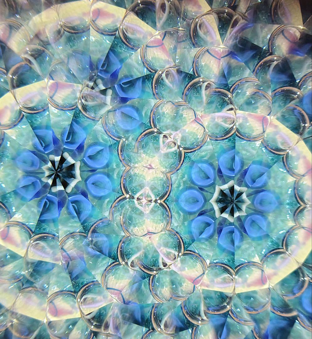 2点セット★紫陽花の万華鏡★グラスニーク麻衣★オイル 作家★カレイドスコープ
