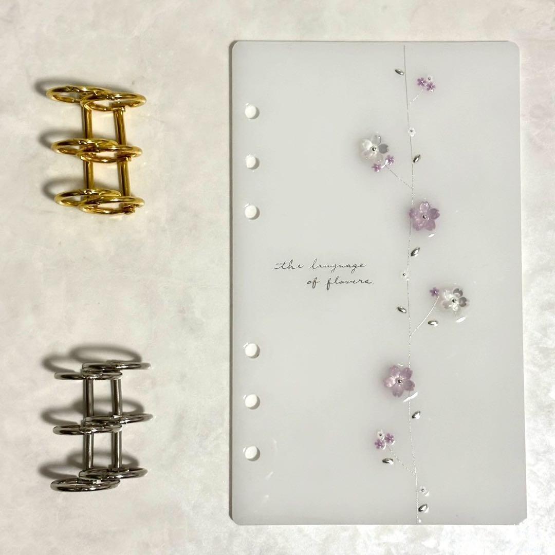 ✨リンゴ ✨A6 アクリルレジンバインダー　リング付き×2