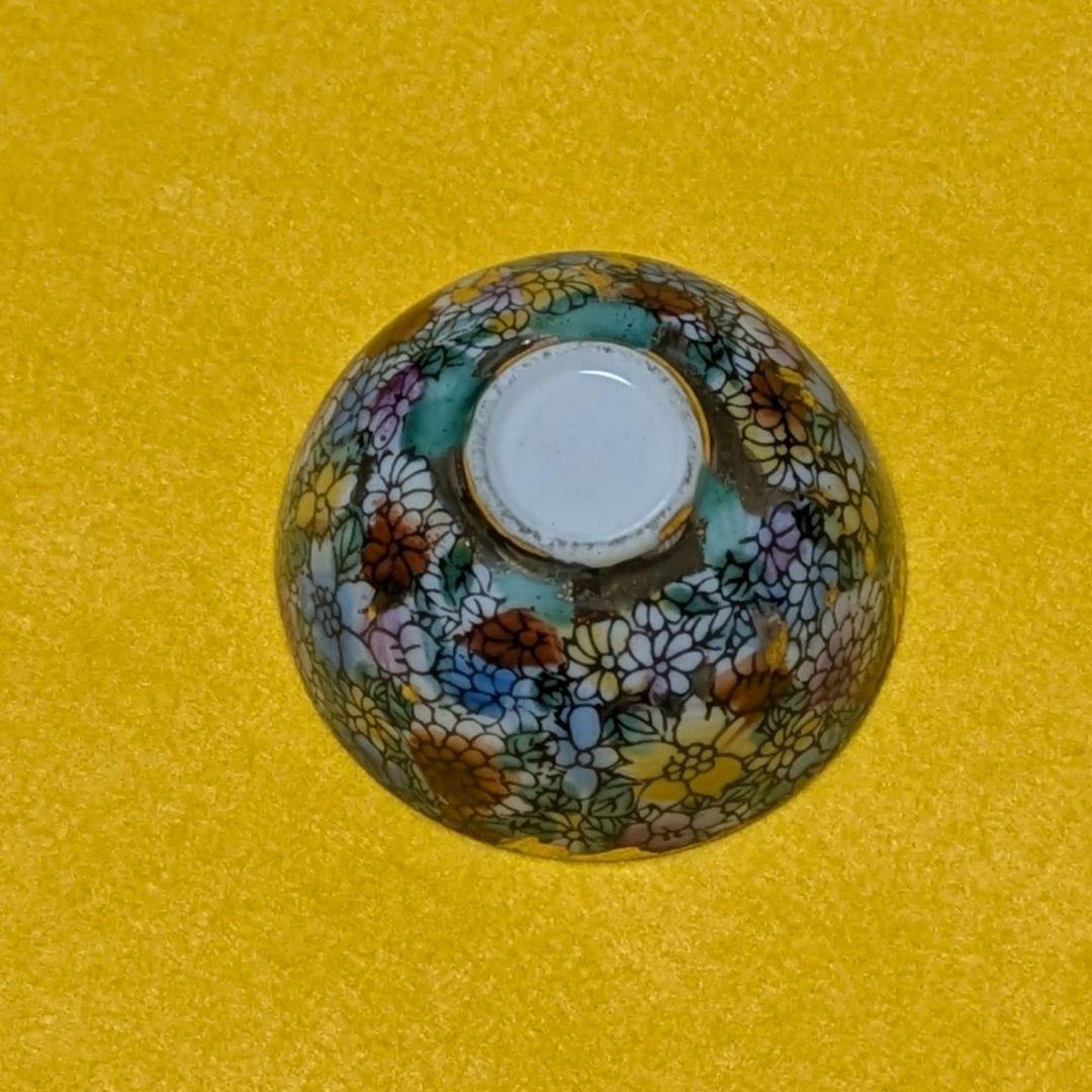 中国廣彩アンティーク磁器盃4個セット GD Crafts装飾箱付