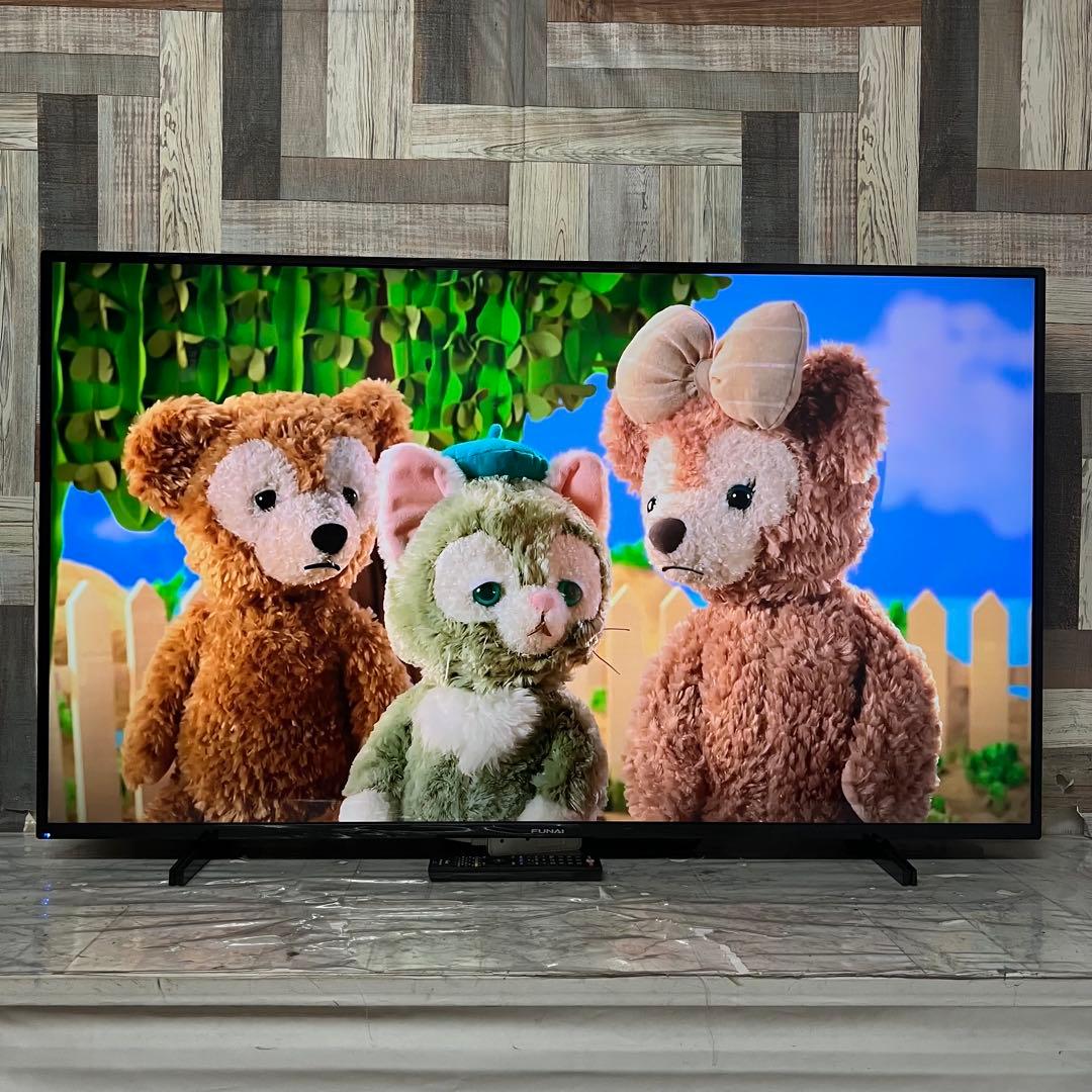 全国送料込❣️フナイ55型4k液晶テレビ Wチューナー 外付HDD裏番組録画対応