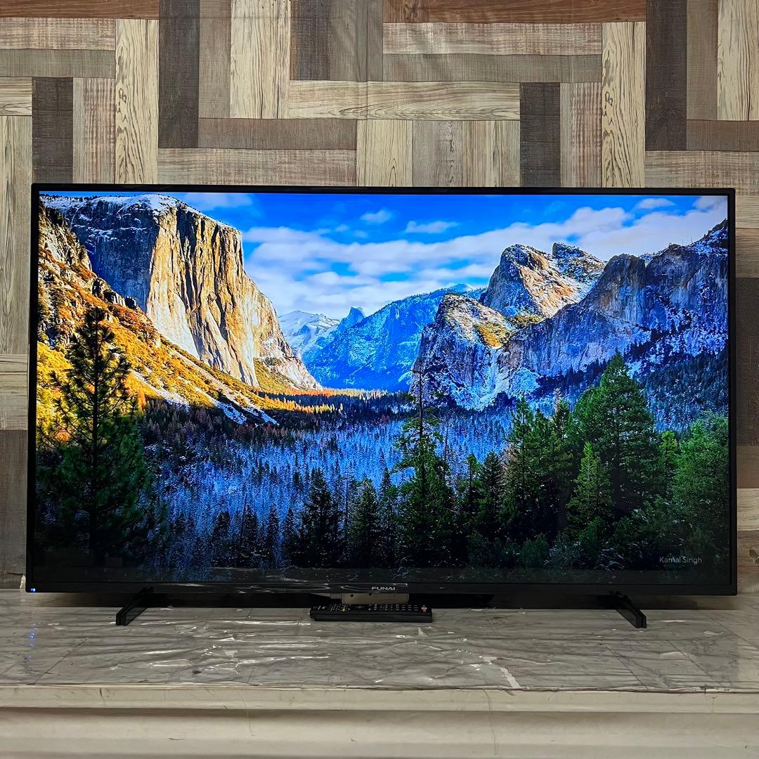 全国送料込❣️フナイ55型4k液晶テレビ Wチューナー 外付HDD裏番組録画対応