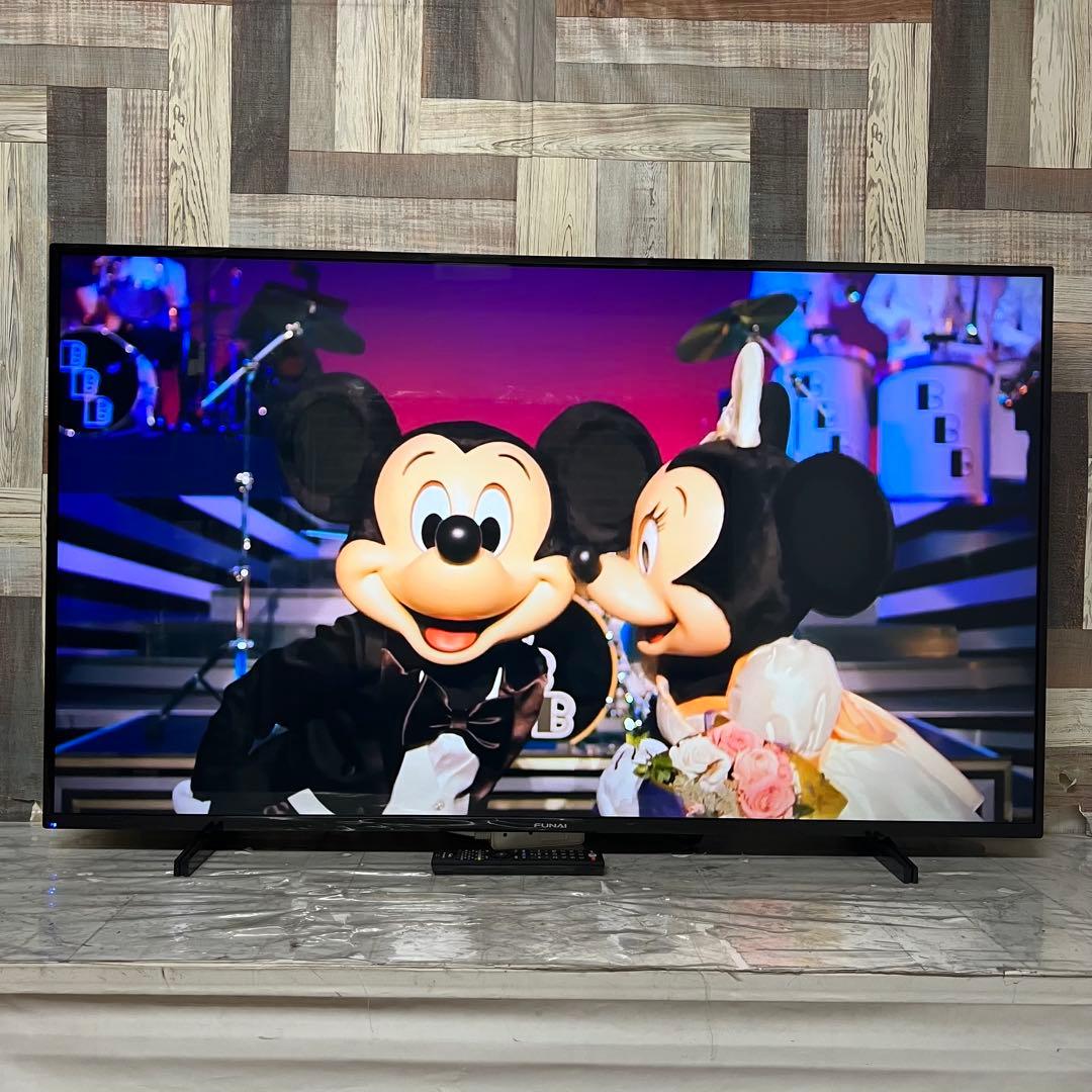 全国送料込❣️フナイ55型4k液晶テレビ Wチューナー 外付HDD裏番組録画対応