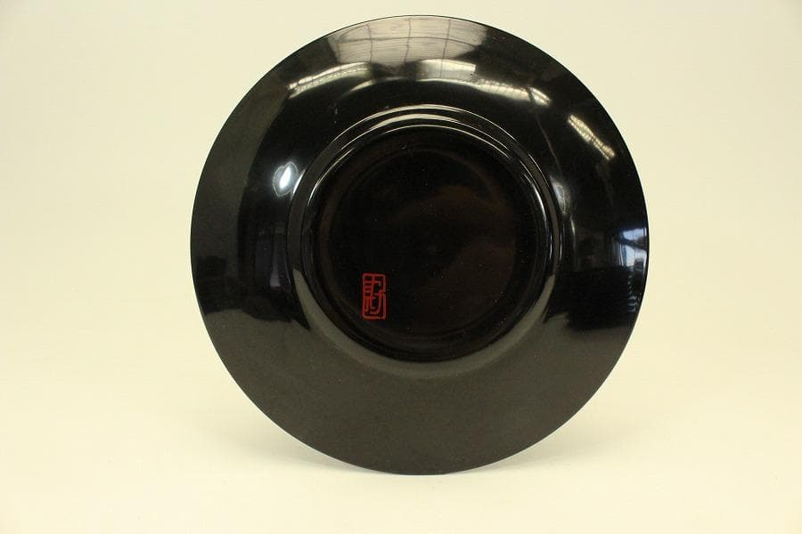 流水蒔絵 螺鈿 漆皿 φ22.4cm 十枚 在銘(ZE876)