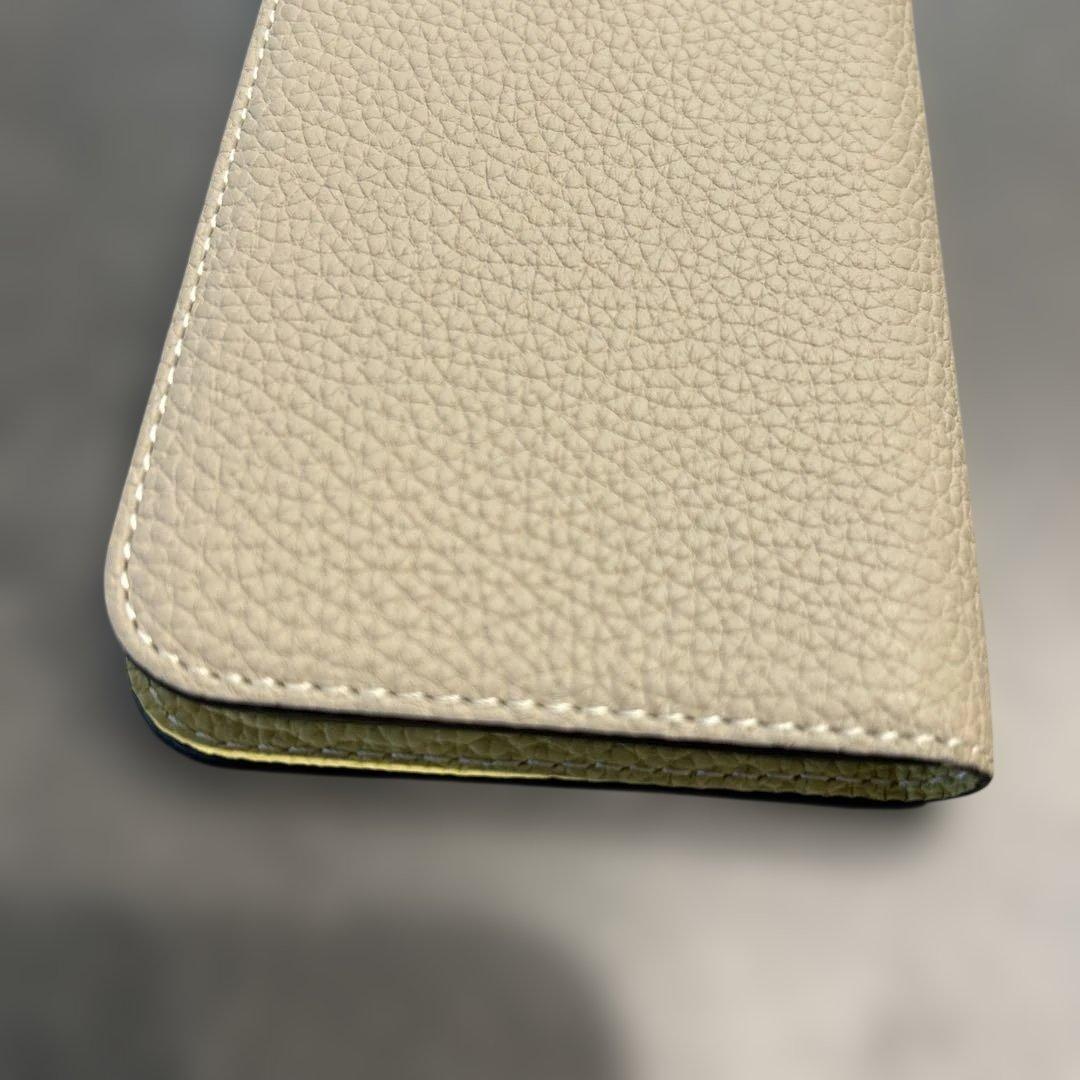 BONAVENTURA 手帳型ケース グレージュ&イエロー　iPhone14