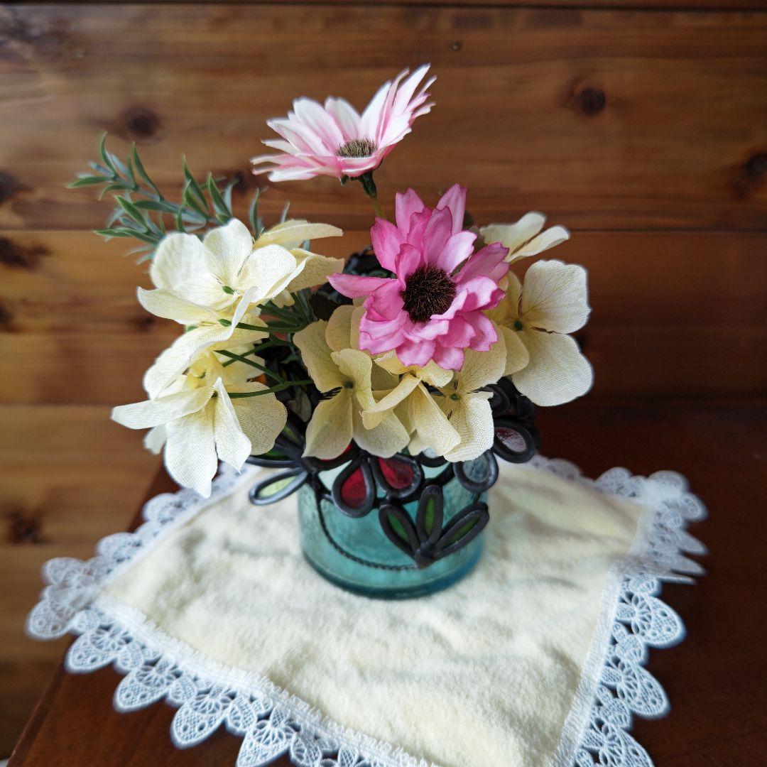 ハンドメイド ステンドグラス 花瓶 小物入れ