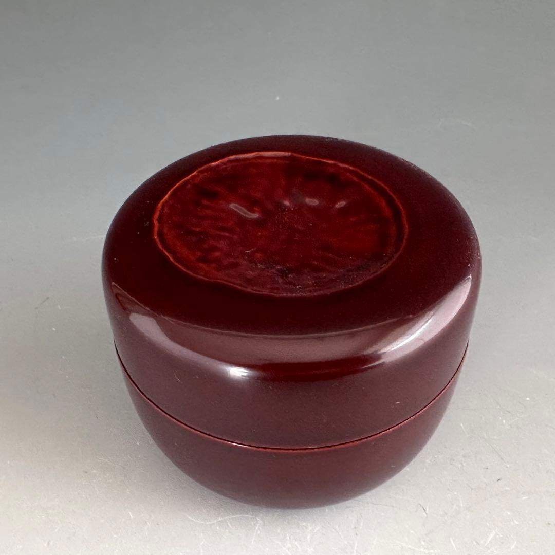 茶道具　溜塗　竹　平棗　蓋裏敷松葉蒔絵　村田宗覚　共箱　漆芸　薄茶器　抹茶