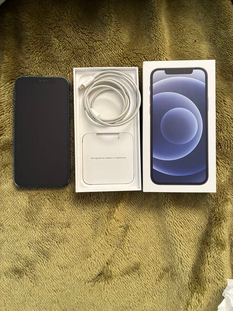 Apple iPhone 12 ブルー 本体(ケーブル、箱付き)