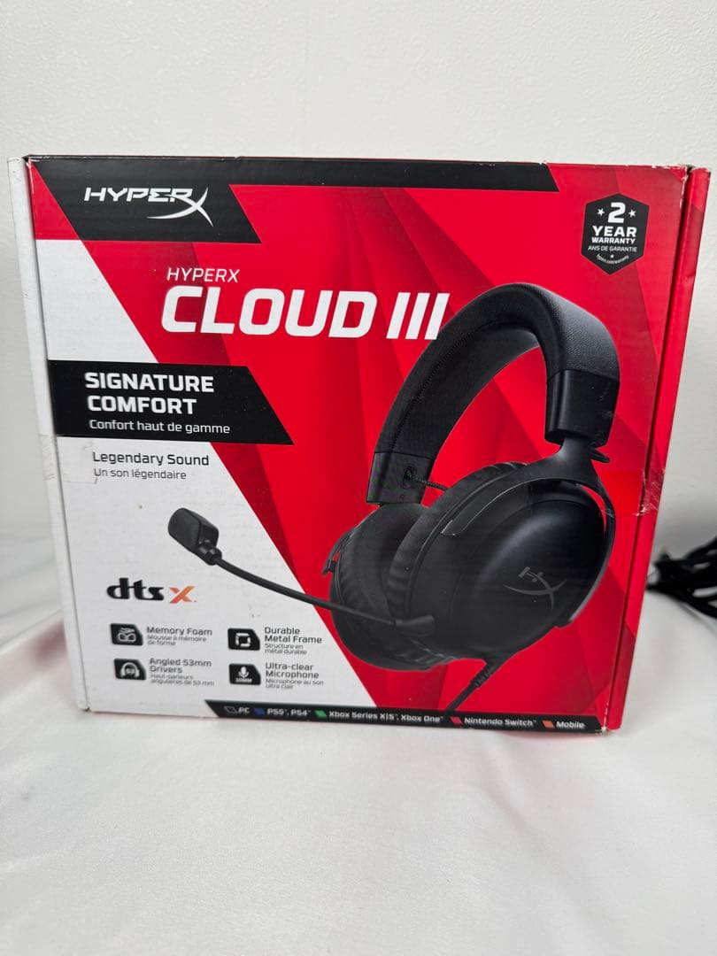 【新品訳あり】HyperX Cloud III 有線ゲーミングヘッドセット 黒