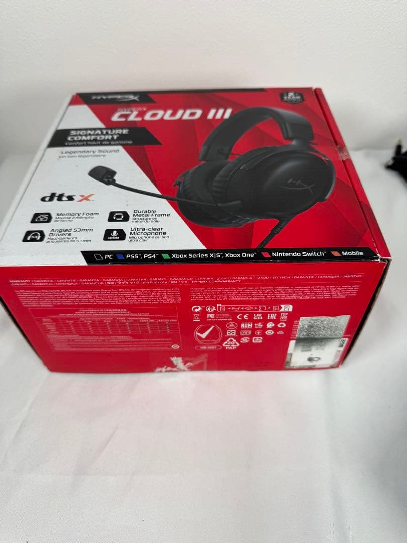 【新品訳あり】HyperX Cloud III 有線ゲーミングヘッドセット 黒