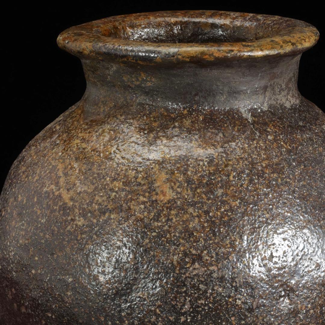 室町時代 古備前 自然釉壷 高さ27㎝ 時代箱付 花器 古陶 壺 古美術 骨董品
