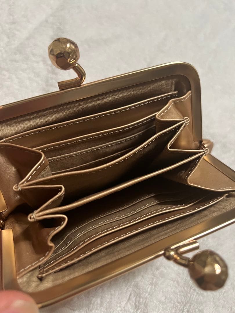 【✨新品未使用✨】perche ペルケ がま口 二つ折り財布 ゴールド