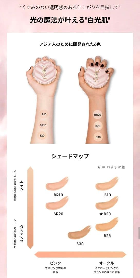 ysl ラディアントタッチグロウパクト B20 レフィル クッションファンデ